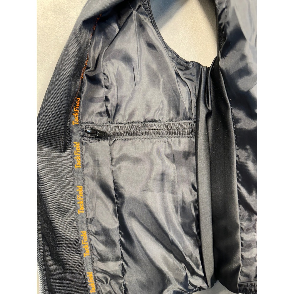 TackField Mens or Women's Black Leather Motorcycle Vest Studded Zip Front Bike M - Picture 9 of 9